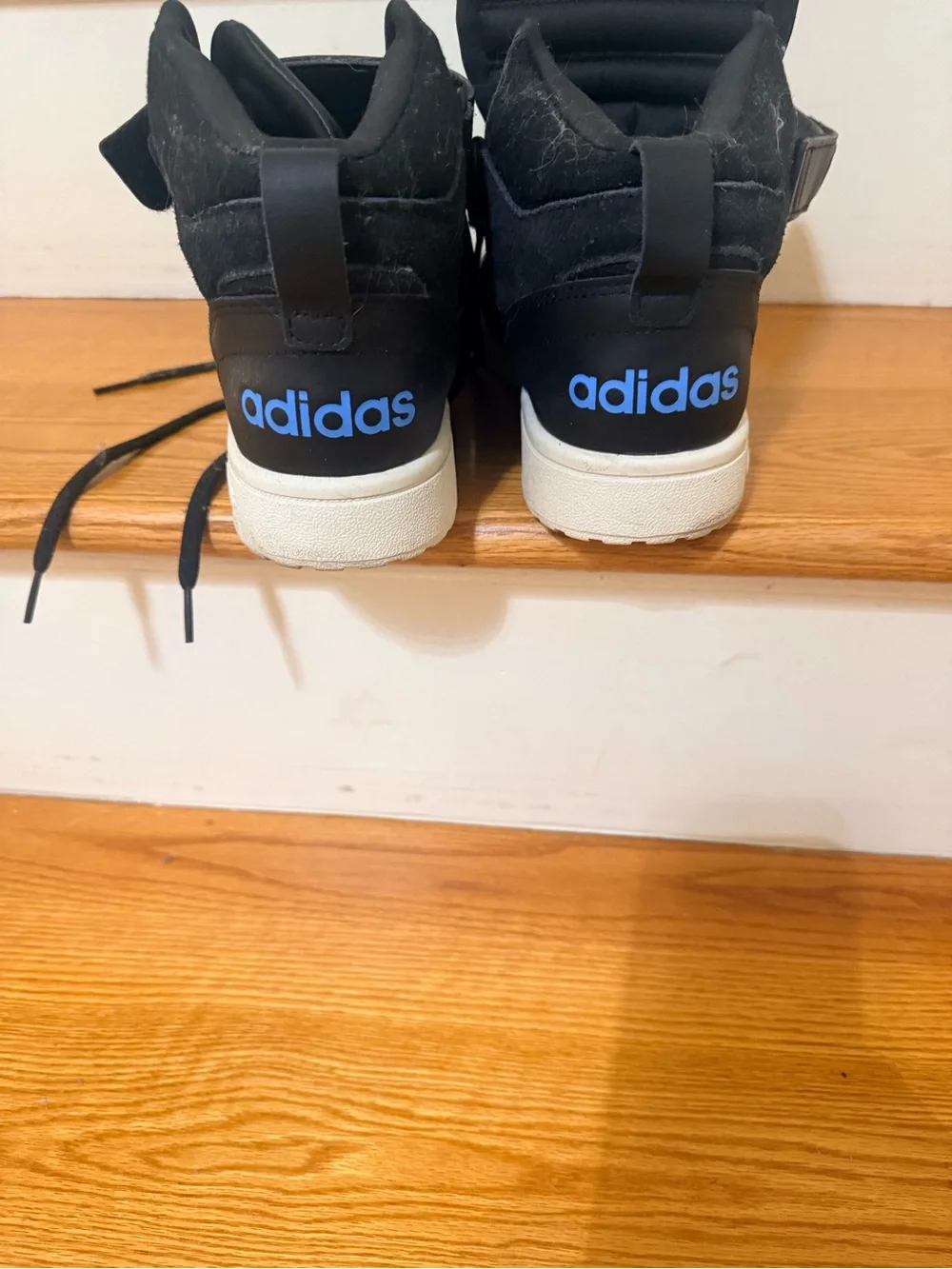 adidas Black High-Top Sneakers with White Sole